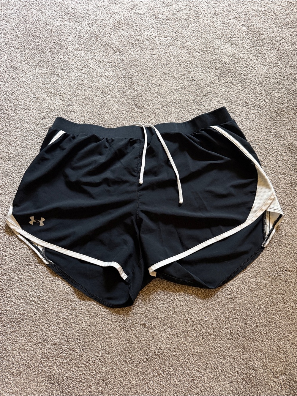 Under Armour Black Women's Athletic Shorts with White Trim